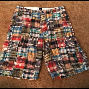 Gap Men’s Madras Patchwork Plaid Shorts